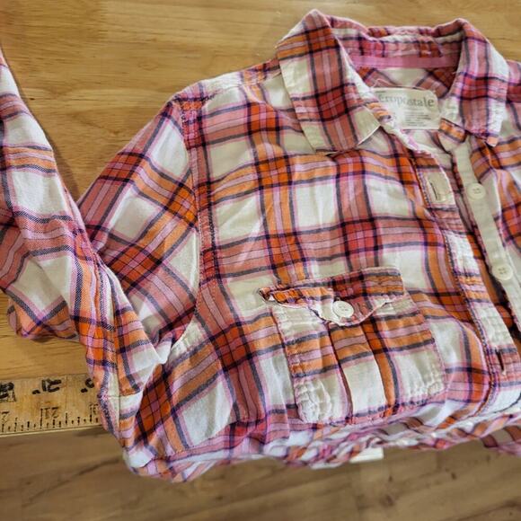 Aeropostale Pink Plaid Flannel Button Down Collared Shirt XL 20" P2P - Picture 7 of 8